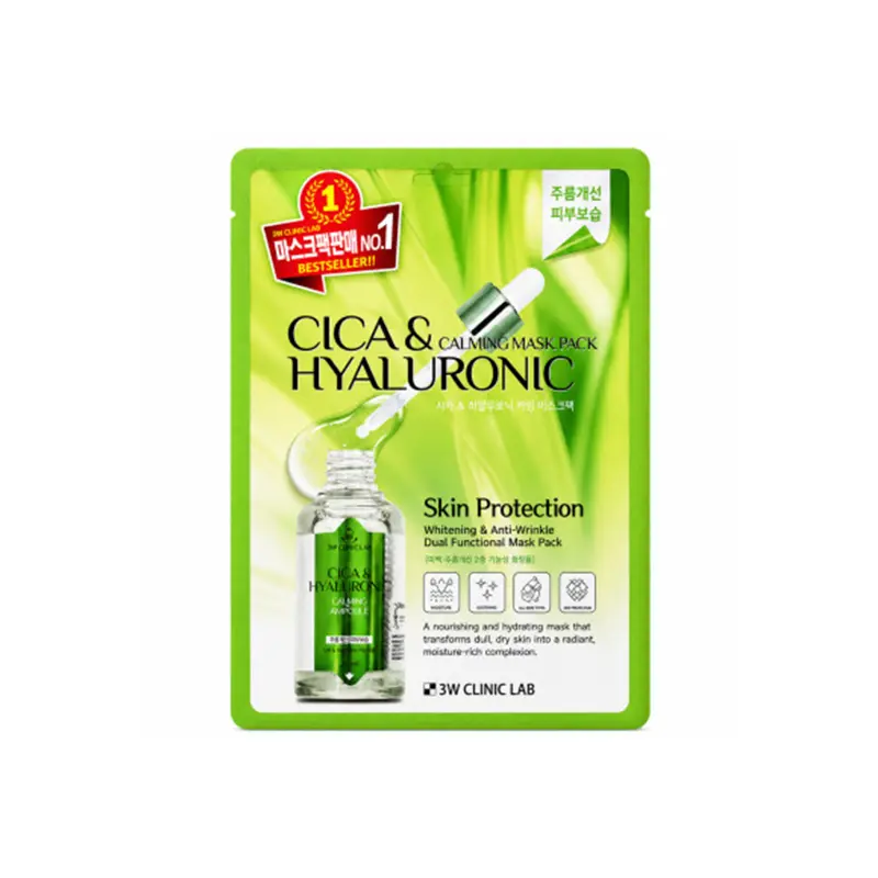 3W Clinic Cica & Hyaluronic Calming Mask Pack, 25 ML