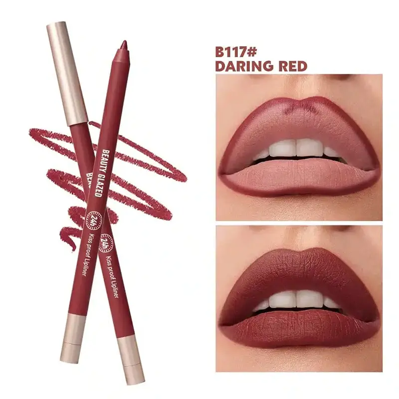 Beauty Glazed Waterproof & Long Lasting Lip Liner B117 Daring Red