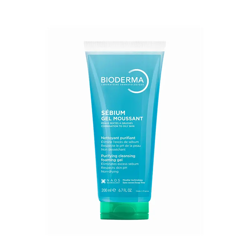 Bioderma Sebium Gel Moussant Purifying Cleansing Foaming Gel, 200 ML (Tube)