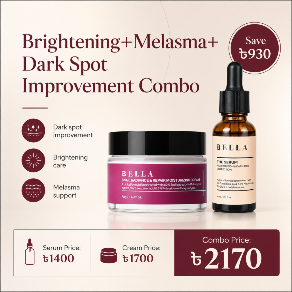 Brightening+Melasma+Dark Spot Improvement Combo Offer (Bella Snail Cream, 50 GM & Bella The Serum , 30 ML)