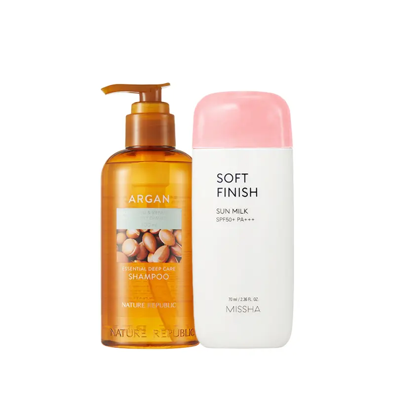 Summer Combo Offer (NR Argan Shampoo 300 ML & Missha Soft Finish Sunmilk 70 ML)