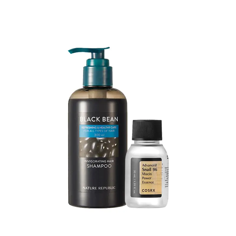 Summer Combo Offer (NR Black Bean Invigorating Shampoo 300ML & COSRX Snail 96 Mucin Power Essence, 30 ML)