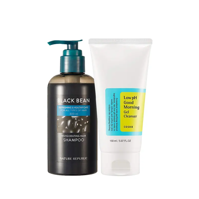 Summer Combo Offer (NR Black Bean Invigorating Shampoo 300ML & COSRX Low pH Cleanser 150ml)