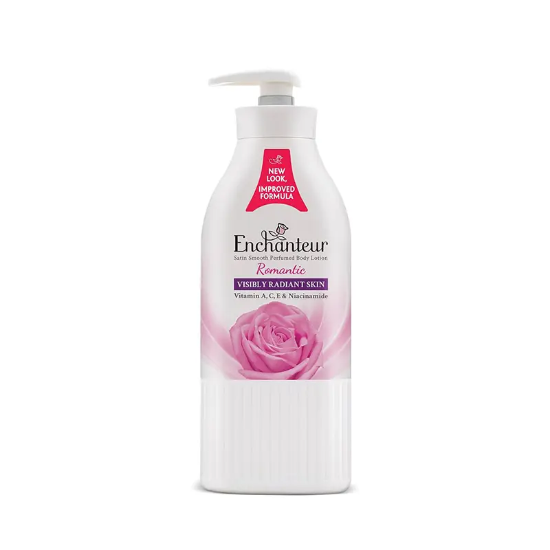 Enchanteur Romantic Visibly Radiant Skin Lotion Vitamin A C E and Niacinamide, 400 ML