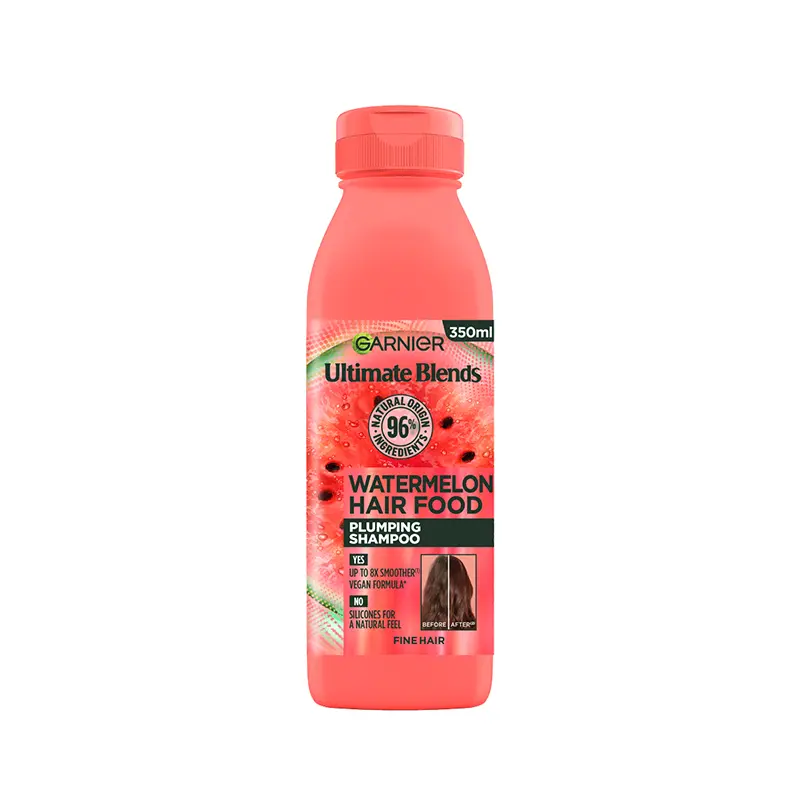 Garnier Ultimate Blends Watermelon Hair Food Plumping Shampoo, 350 ML