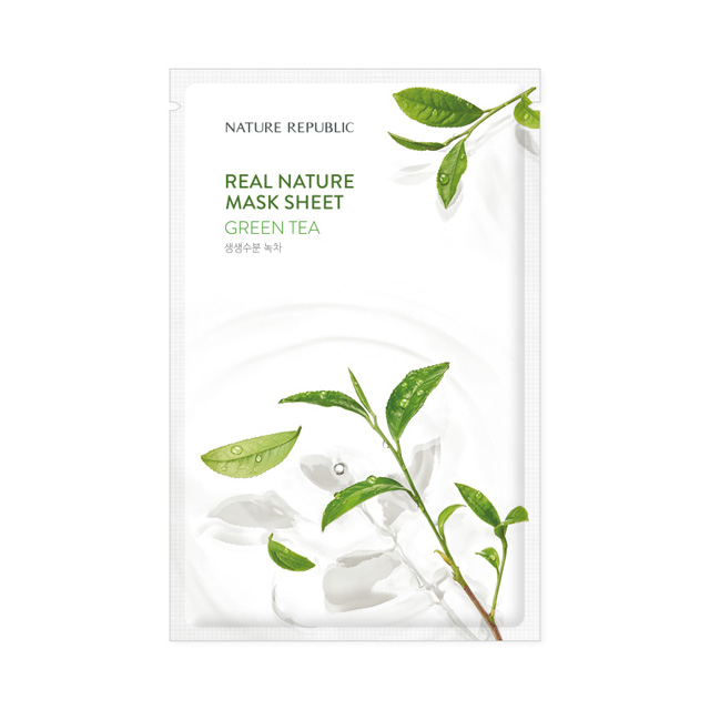 NATURE REPUBLIC REAL NATURE GREEN TEA MASK SHEET, 23 ML