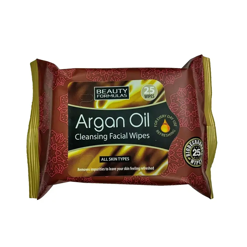 Beauty Formulas Argan Oil Cleansing Facial Wipes 25 Wipes