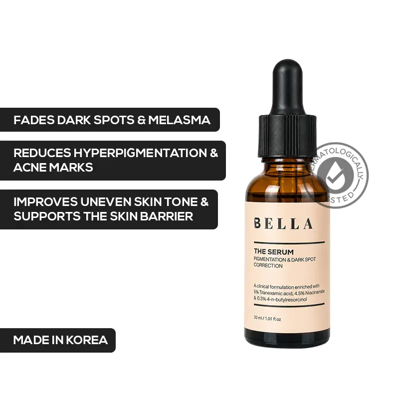 Bella The Serum Pigmentation & Dark Spot Correction, 30 ML (TXA 5%, Niacinamide 4.5%, 4-n-Butylresorcinol 0.3%)