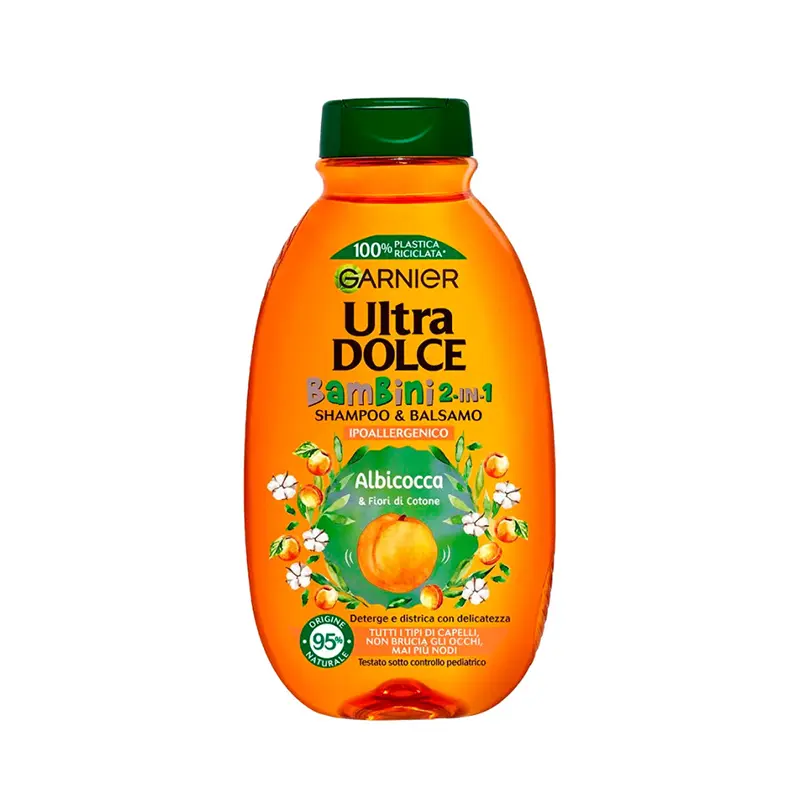 Garnier Ultra Dolce Bambini 2 in 1 Shampoo & Balsamo Albicocoa, 250 ML