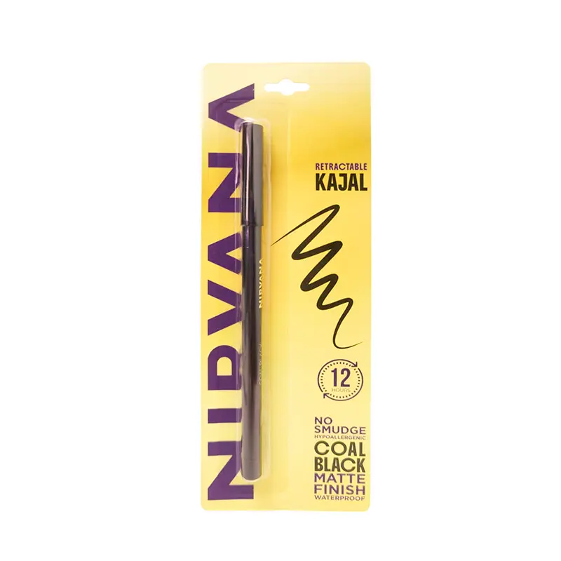 Nirvana No Smudge Coal Black Matte Finish Waterproof Retractable Kajal, 1 GM