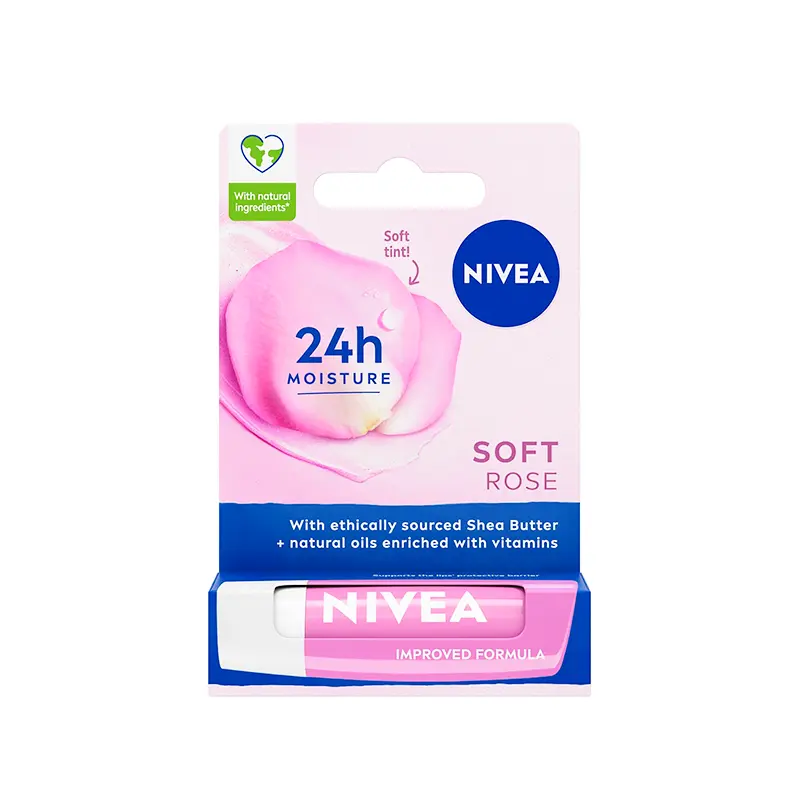 Nivea Soft Tint 24h Moisture Soft Rose Lip Balm, 4.8 GM
